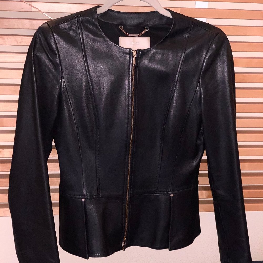 Authentic Hugo Boss Women Leather Jacket